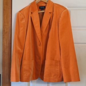 Orange velvet retro suit jacket